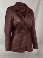 (image for) Soft Maroon Jennifer Aniston Friends Season 5 Leather Blazer