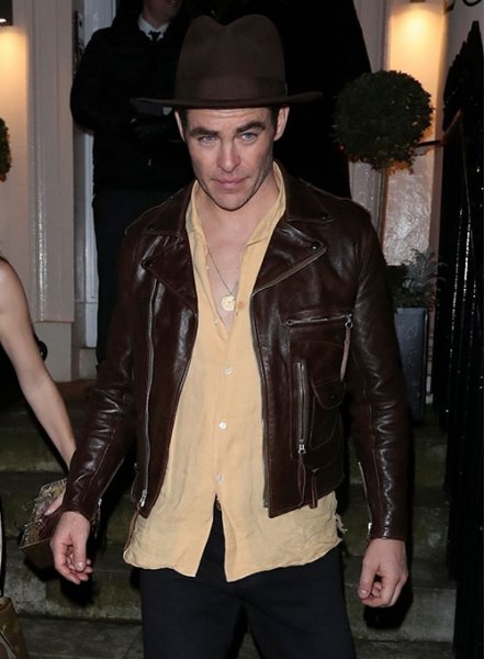 (image for) Chris Pine Leather Jacket #1