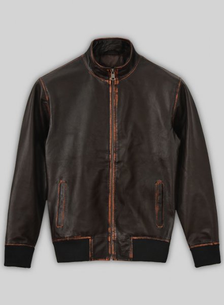 (image for) Rubbed Dark Brown Lionel Messi Leather Jacket #1