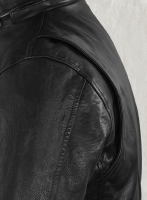 (image for) Black Military M-65 Hood Leather Jacket