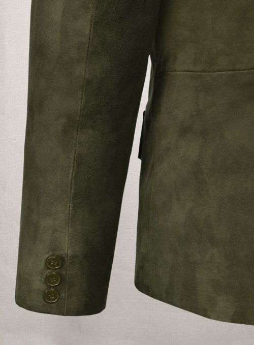 (image for) Woodland Green Suede Western Leather Blazer