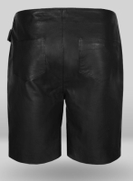 (image for) Soft Rich Black Leather Cargo Shorts Style # 377