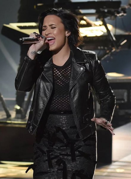 (image for) Demi Lovato Leather Jacket #3