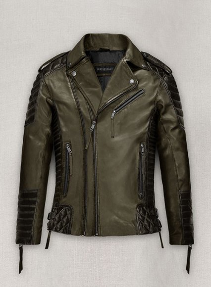 Charles Burnt Olive Leather Jacket