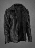 (image for) Black Sherpa Leather Jacket