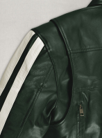 (image for) Vintage Green Robert Pattinson Leather Jacket #2