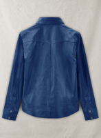 (image for) Rich Blue Leather Shirt Jacket - #1S