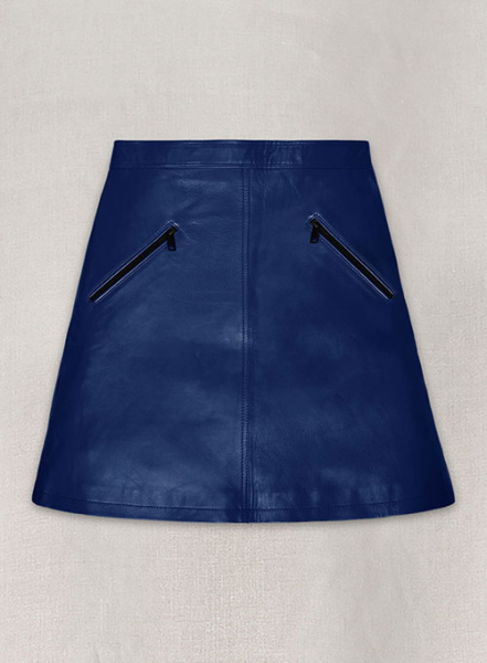 (image for) Rich Blue Emilia Clarke Leather Skirt