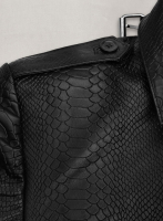 (image for) Black Python Leather Long Coat #204