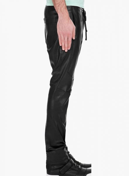 (image for) Drawstring Designer Leather Pants