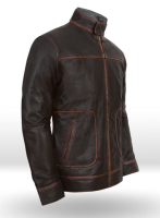 (image for) Reggie Rubbed Dark Brown Leather Jacket