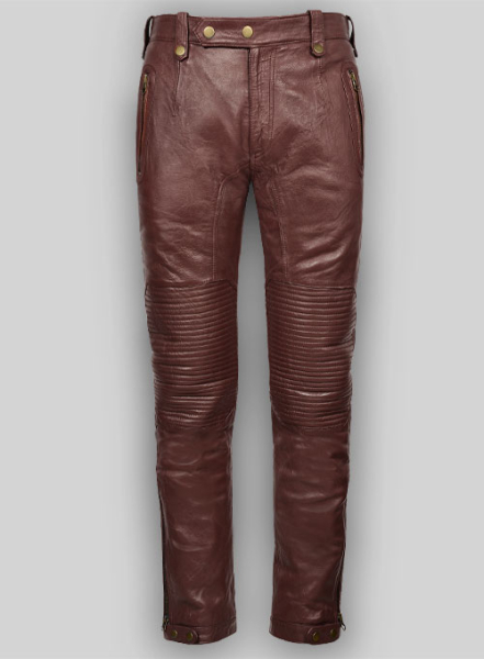 (image for) Soft Maroon Washed & Wax Belafonte Leather Pants