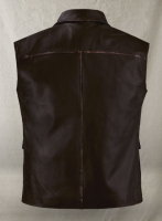 (image for) Rubbed Dark Brown Sean Connery Leather Vest