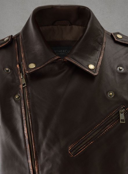 (image for) Enforcer Dark Brown Biker Leather Jacket