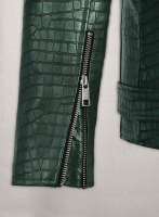 (image for) Phantom Croc Metallic Green Leather Jacket