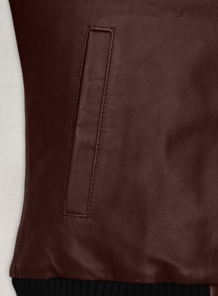 (image for) Soft Maroon Symphony Detachable Hood Leather Jacket