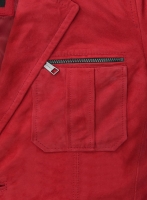 (image for) Lava Red Suede Leather Blazer - # 125