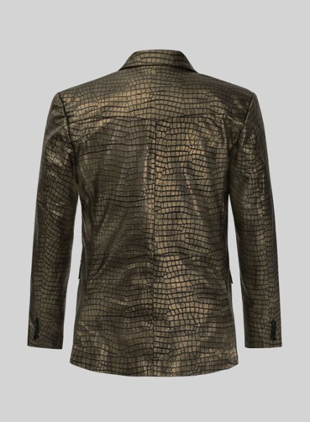 (image for) Croc Antique Gold Western Leather Blazer