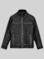 (image for) Rubbed Black Leather Jacket # 654