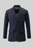 (image for) Dark Blue Suede Leather Blazer