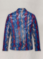 (image for) Glinting Bold Blue Python Leather Jacket