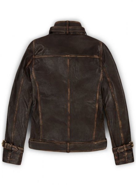 (image for) Rubbed Brown Captain America Scarlett Johansson Leather Jacket