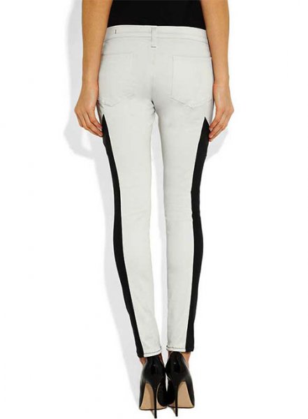 (image for) Racer Stripe Leather Jeans