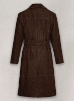 (image for) Dark Brown Suede Alpine Leather Long Coat