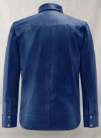 (image for) Rich Blue Leather Shirt Jacket - #1S