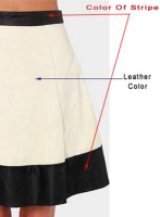 (image for) Bi Color Stripe Leather Skirt - # 405