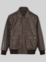 (image for) Brown Steve Carell Welcome to Marwen Bomber Leather Jacket