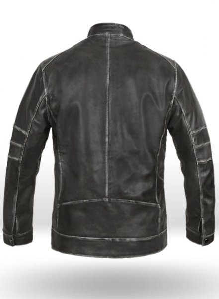 (image for) Zen Rubbed Charcoal Leather Jacket