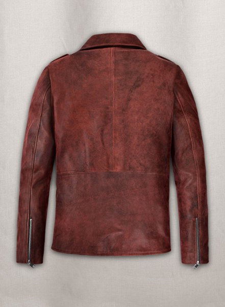 (image for) Dark Vintage Red Lewis Hamilton Leather Jacket