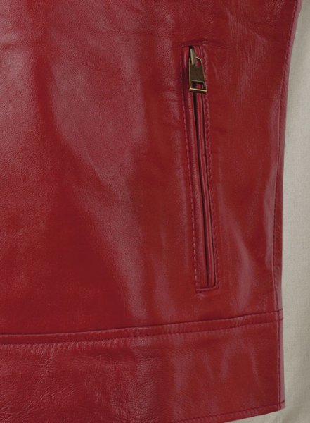 (image for) Cherry Red Akon Leather Jacket