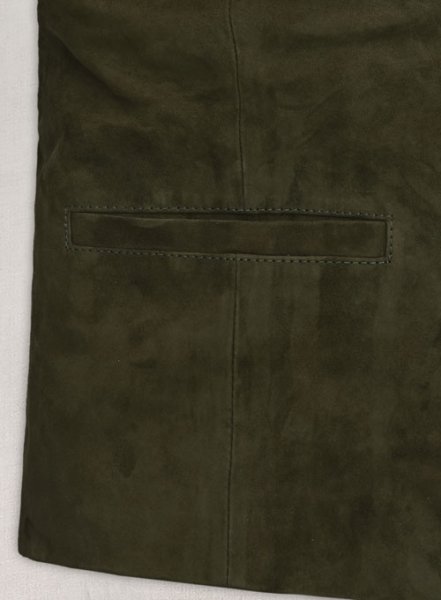 (image for) Olive Green Suede Milla Jovovich Leather Jacket