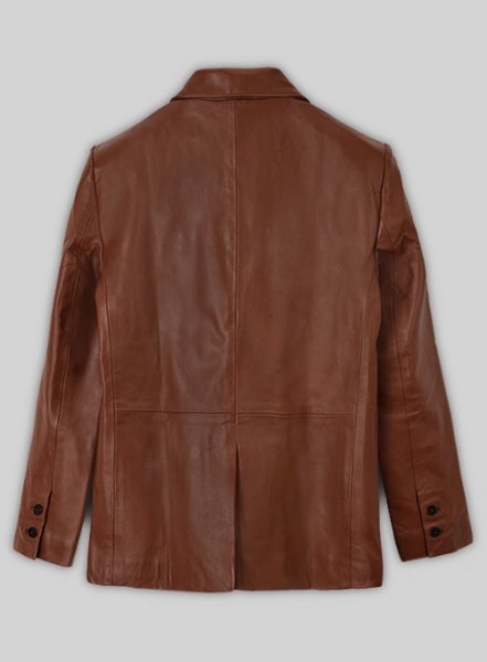 (image for) Tan Brown Leather Blazer