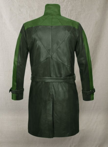 (image for) Vintage Green Aiden Pearce Watch Dog Leather Trench Coat