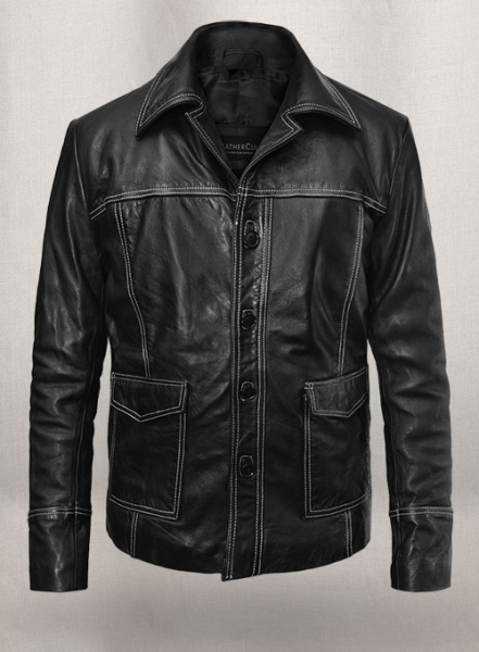 (image for) Thick Goat Black Brad Pitt Fight Club Leather Jacket