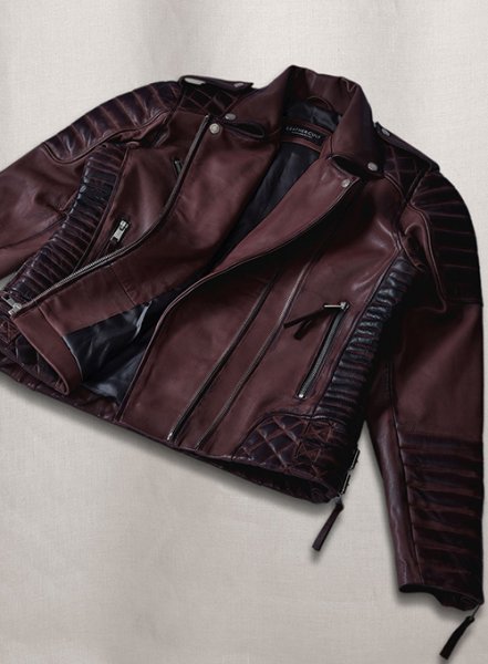 (image for) Charlotte Burnt Wine Leather Jacket