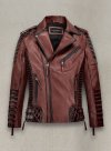 (image for) Charles Burnt Maroon Leather Jacket