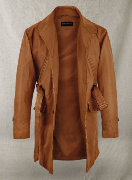 (image for) Brown Brad Pitt Legends of the Fall Leather Trench Coat