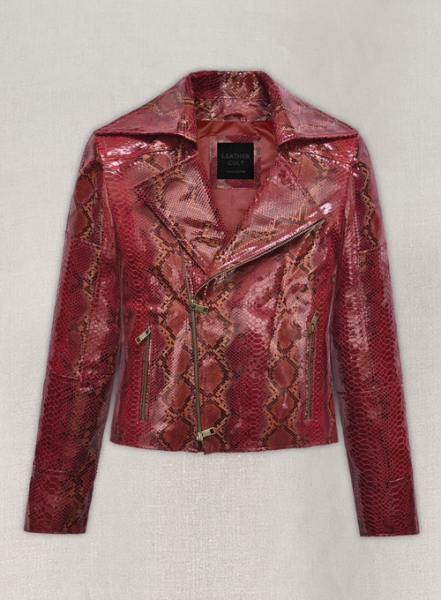 (image for) Bold Red Python Leather Jacket # 228