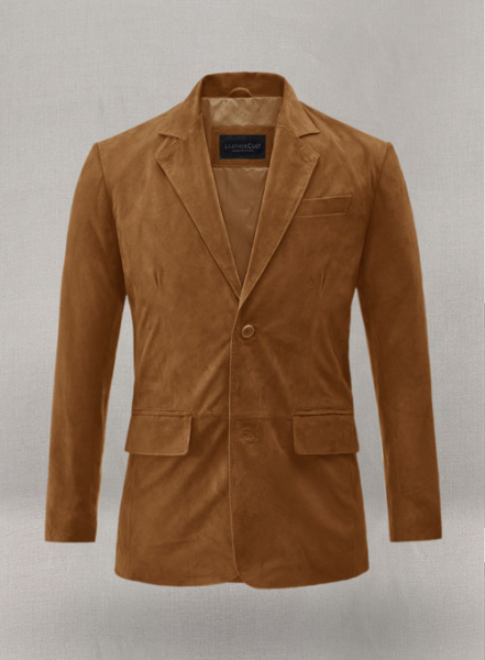 (image for) Caramel Brown Suede Leather Blazer