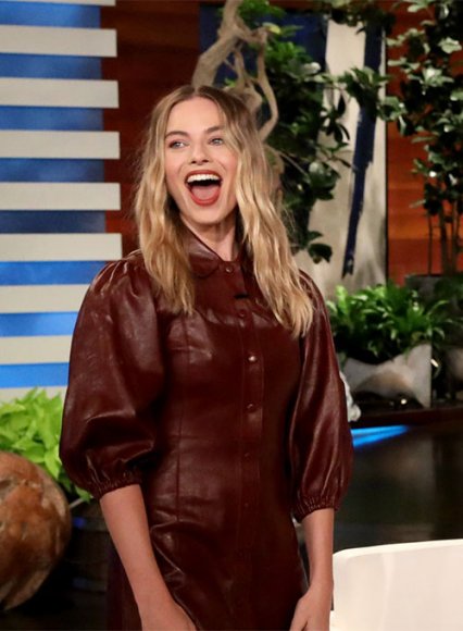 Margot Robbie Leather Dress