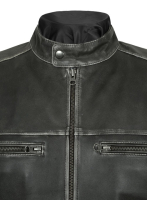 (image for) Zen Rubbed Charcoal Leather Jacket