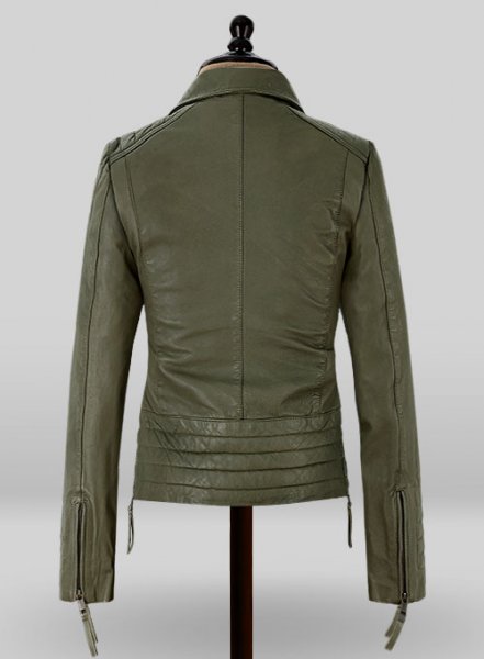 (image for) Basicallo Green Washed Leather Jacket #255