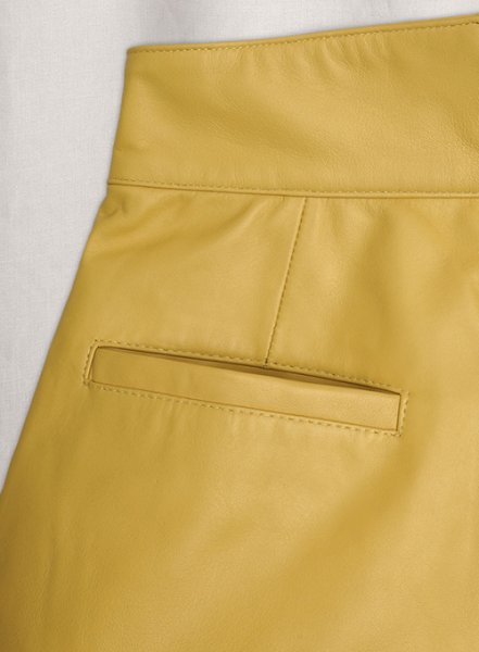 (image for) Yellow Leather Cargo Shorts Style # 360