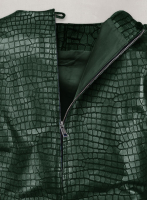 (image for) Croc Metallic Green Cacoon Leather Dress - # 757