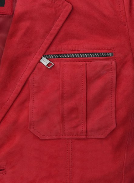 (image for) Lava Red Suede Leather Blazer - # 125