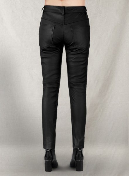 (image for) Black Stretch Leather Jeans